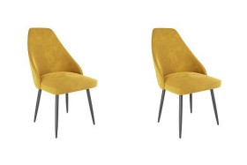 Набор стульев Милан 2 шт (желтый велюр/черный) в Бийске - bijsk.katalogmebeli.com | фото