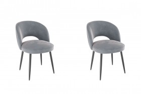 Набор стульев Моли 2 шт (серый велюр/черный) в Бийске - bijsk.katalogmebeli.com | фото