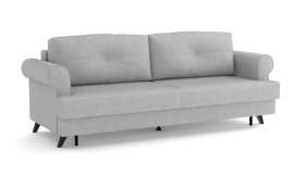 Оливер / диван - кровать 3-х местн. (еврокнижка) (велюр велутто серебряный 52 в Бийске - bijsk.katalogmebeli.com | фото