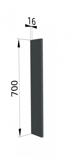 Панель торцевая ПТ 400 Квадро (для шкафа торцевого верхнего) Железо в Бийске - bijsk.katalogmebeli.com | фото