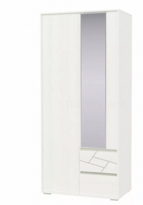 Шкаф 2-х дверный с ящиками Аделина 1000 Рамух белый в Бийске - bijsk.katalogmebeli.com | фото