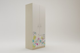 Шкаф 2-х створчатый с ящиками Флёр (Белый/корпус Клен) в Бийске - bijsk.katalogmebeli.com | фото