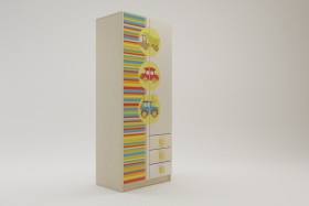 Шкаф 2-х створчатый с ящиками Клаксон (Бежевый/корпус Клен) в Бийске - bijsk.katalogmebeli.com | фото