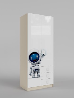 Шкаф 2-х створчатый с ящиками Санни (Белый/корпус Клен) в Бийске - bijsk.katalogmebeli.com | фото