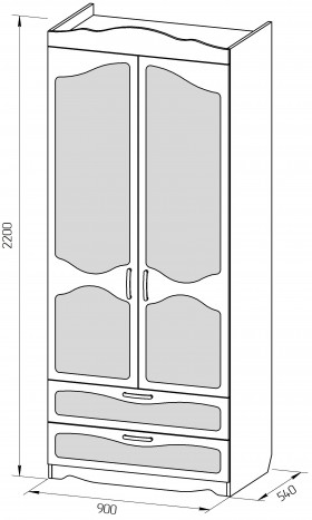 Шкаф 2-х створчатый с ящиками серии Иллюзия 81 Фисташка в Бийске - bijsk.katalogmebeli.com | фото 2
