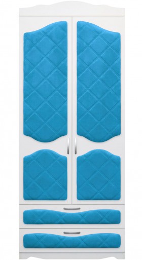 Шкаф 2-х створчатый с ящиками серии Иллюзия 84 Ярко-голубой в Бийске - bijsk.katalogmebeli.com | фото