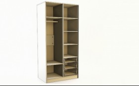 Шкаф 2-х створчатый с ящиками Скай люкс (Синий/Белый/корпус Клен) в Бийске - bijsk.katalogmebeli.com | фото 2