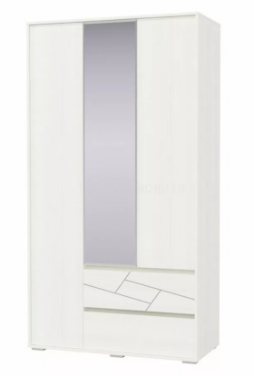 Шкаф 3-х дверный с ящиками Аделина 1200 Рамух белый в Бийске - bijsk.katalogmebeli.com | фото
