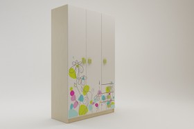 Шкаф 3-х створчатый с ящиками Флёр (Белый/корпус Клен) в Бийске - bijsk.katalogmebeli.com | фото