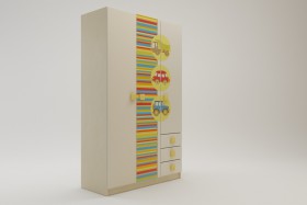 Шкаф 3-х створчатый с ящиками Клаксон (Бежевый/корпус Клен) в Бийске - bijsk.katalogmebeli.com | фото 1