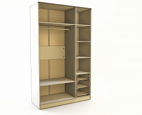 Шкаф 3-х створчатый с ящиками Клаксон (Бежевый/корпус Клен) в Бийске - bijsk.katalogmebeli.com | фото 2