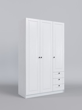 Шкаф 3-х створчатый с ящиками Классика (Белый/корпус Выбеленное дерево) в Бийске - bijsk.katalogmebeli.com | фото