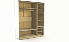 Шкаф 3-х створчатый с ящиками Скай (Синий/Белый/корпус Клен) в Бийске - bijsk.katalogmebeli.com | фото 2
