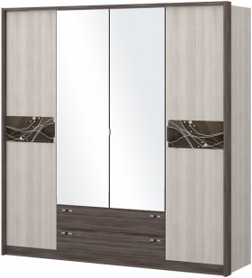 Шкаф четырехстворчатый с зеркалом Шк69.1 Николь в Бийске - bijsk.katalogmebeli.com | фото