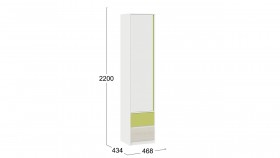 Шкаф для белья комбинированный «Сканди» Дуб Гарден/Белый/Зеленый в Бийске - bijsk.katalogmebeli.com | фото 4