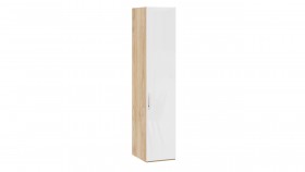 Шкаф для белья с 1 глухой дверью «Эмбер» Яблоня Беллуно/Белый глянец в Бийске - bijsk.katalogmebeli.com | фото