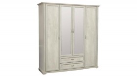 Шкаф для одежды "Сохо" (бетон пайн белый/2 ящика/зеркало) в Бийске - bijsk.katalogmebeli.com | фото 1