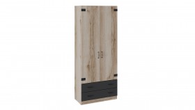 Шкаф для одежды комбинированный «Окланд» (Фон Черный/Дуб Делано) в Бийске - bijsk.katalogmebeli.com | фото 1