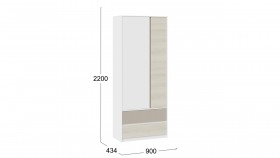 Шкаф для одежды комбинированный «Сканди» Дуб Гарден/Белый/Глиняный серый в Бийске - bijsk.katalogmebeli.com | фото 4