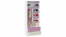 Шкаф для одежды комбинированный «Сканди» Дуб Гарден/Белый/Лиловый в Бийске - bijsk.katalogmebeli.com | фото 4