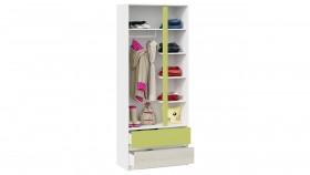 Шкаф для одежды комбинированный «Сканди» Дуб Гарден/Белый/Зеленый в Бийске - bijsk.katalogmebeli.com | фото 4