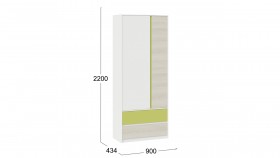 Шкаф для одежды комбинированный «Сканди» Дуб Гарден/Белый/Зеленый в Бийске - bijsk.katalogmebeli.com | фото 5