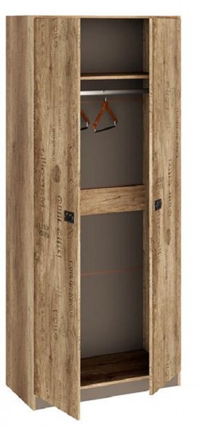 Шкаф для одежды «Пилигрим» (Дуб Каньон светлый, Фон серый) в Бийске - bijsk.katalogmebeli.com | фото 2