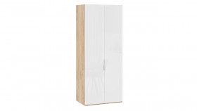 Шкаф для одежды с 2 глухими дверями «Эмбер» Яблоня Беллуно/Белый глянец в Бийске - bijsk.katalogmebeli.com | фото