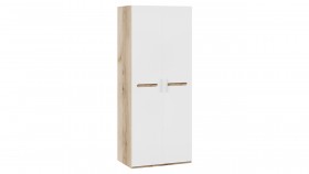 Шкаф для одежды с 2-мя дверями «Фьюжн» Дуб Делано/Белый глянец в Бийске - bijsk.katalogmebeli.com | фото