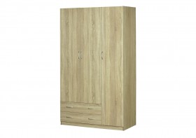 Шкаф для платья и белья 3-х дверный без зеркала Дуб Сонома в Бийске - bijsk.katalogmebeli.com | фото 1