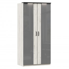 Техно ЛД 678.130.000.007 Шкаф 2-хстворчатый с комбинированными дверями (Дуб Крафт белый/Серый шифер) в Бийске - bijsk.katalogmebeli.com | фото 1