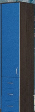Шкаф-пенал №2 (закрытый) Бодего темный/Голубой в Бийске - bijsk.katalogmebeli.com | фото