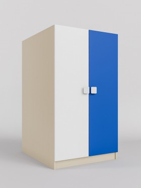 Шкаф под кровать второго яруса Скай (Синий/Белый/корпус Клен) в Бийске - bijsk.katalogmebeli.com | фото