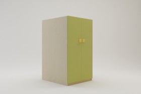 Шкаф под кровать второго яруса Смайли (Зеленый/корпус Клен) в Бийске - bijsk.katalogmebeli.com | фото