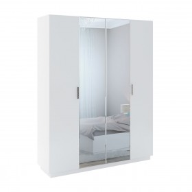 Шкаф с зер. 4 двери М22 Спальня Тиффани (белый текстурный) в Бийске - bijsk.katalogmebeli.com | фото