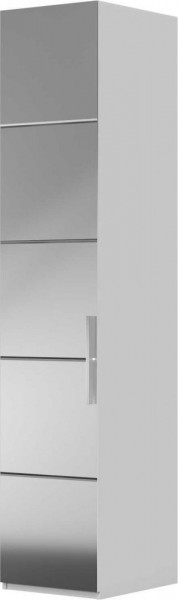 Шкаф ШР-1 зеркало, левый, Вива (Белый/Белый глянец/Платина) в Бийске - bijsk.katalogmebeli.com | фото