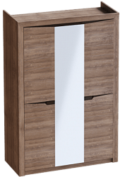 Шкаф трехдверный Соренто Дуб стирлинг/Кофе структурный матовый в Бийске - bijsk.katalogmebeli.com | фото 1