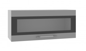 Скала ПГСФ 800 Шкаф верхний горизонтальный со стеклом с фотопечатью (Гранит Маус/корпус Серый) в Бийске - bijsk.katalogmebeli.com | фото