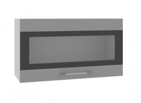 Скала ВПГСФ 800 Шкаф верхний горизонтальный со стеклом с фотопечатью высокий (Гранит Маус/корпус Серый) в Бийске - bijsk.katalogmebeli.com | фото