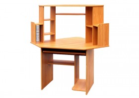 Угловой компьютерный стол (Вишня Оксфорд) в Бийске - bijsk.katalogmebeli.com | фото