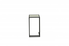 Стол приставной Скандик 42.24 (со стеклом) (металл: черный) в Бийске - bijsk.katalogmebeli.com | фото 2