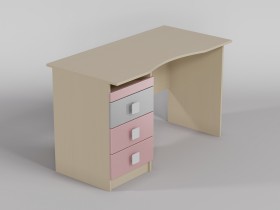 Стол (столешница с выемкой) Грэйси (Розовый/Серый/корпус Клен) в Бийске - bijsk.katalogmebeli.com | фото