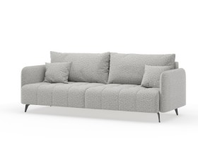 Валериан диван трёхместный прямой Светло-серый, ткань RICO FLEX 108 в Бийске - bijsk.katalogmebeli.com | фото